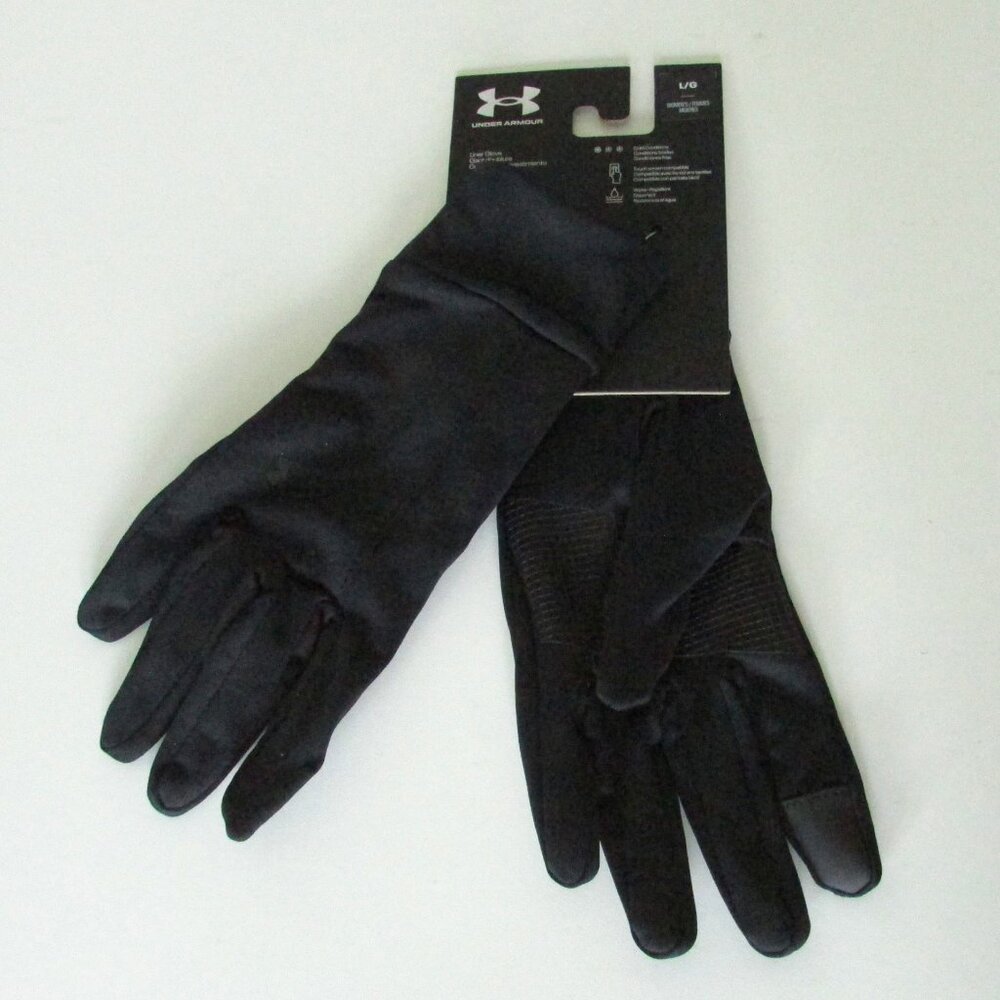 NEW Under Armour Tech Liner Gloves, Women's LG, Black